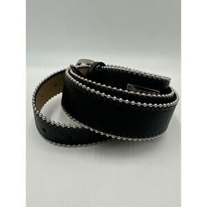 Steve Madden Black Faux Leather Belt With Silver Studs